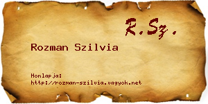 Rozman Szilvia névjegykártya